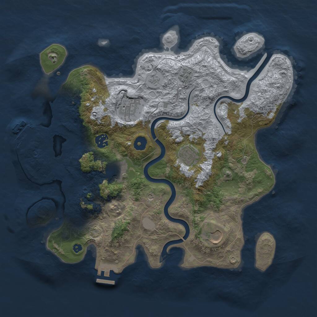 Rust Map: Procedural Map, Size: 3500, Seed: 5694047, 12 Monuments