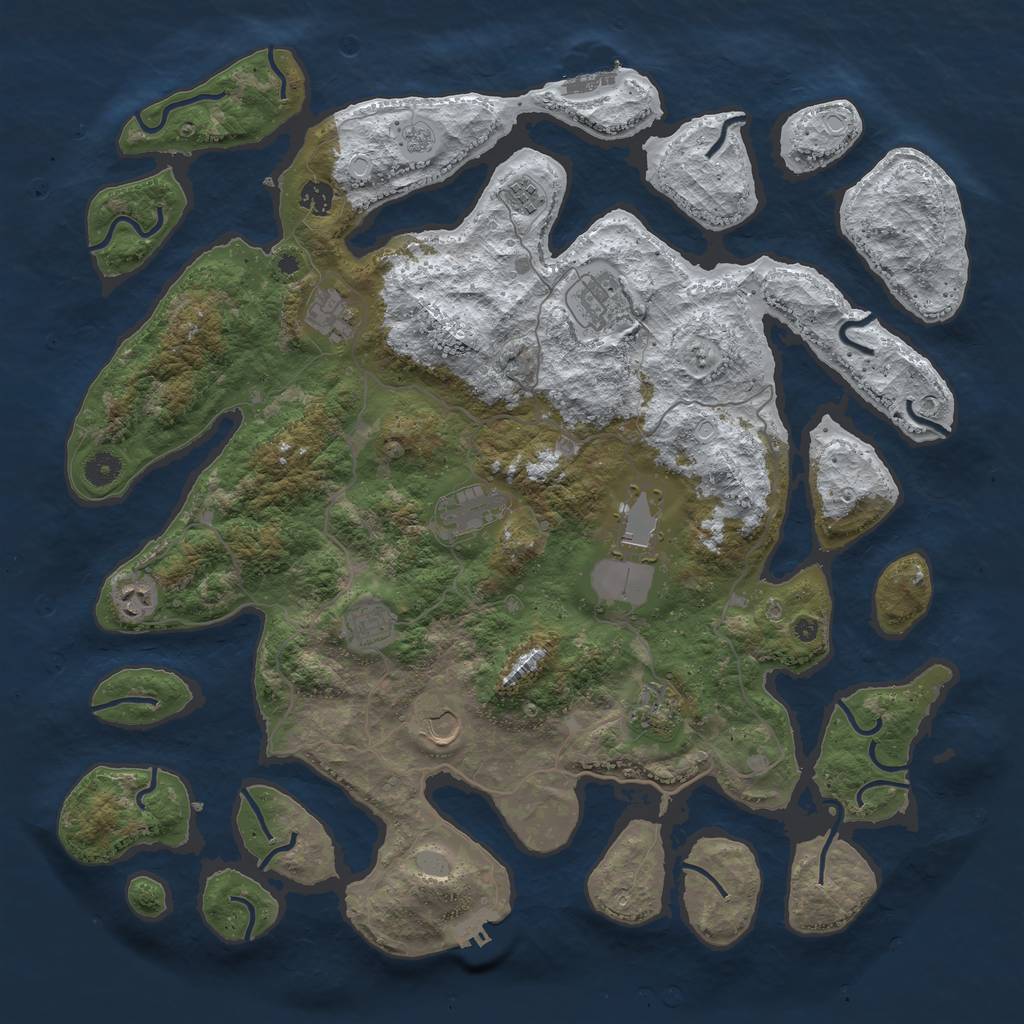 Rust Map: Procedural Map, Size: 4500, Seed: 6334891, 18 Monuments