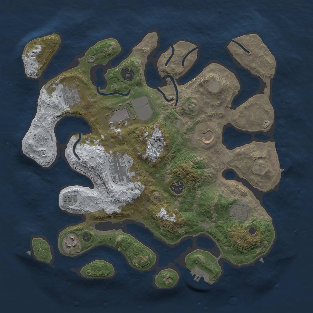 Rust Map: Procedural Map, Size: 3500, Seed: 5759457, 17 Monuments