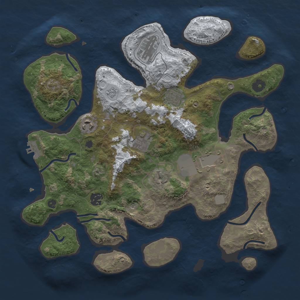 Rust Map: Procedural Map, Size: 3500, Seed: 352926, 14 Monuments