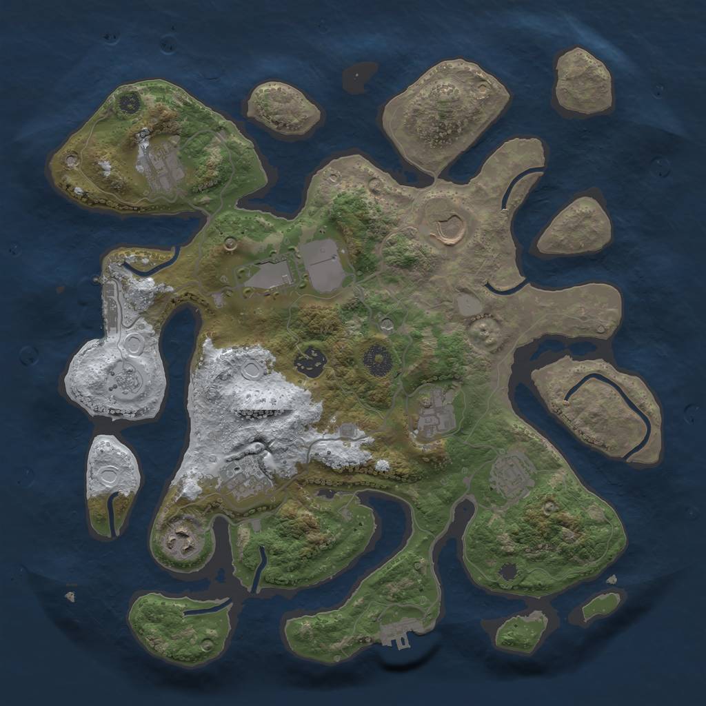Rust Map: Procedural Map, Size: 3500, Seed: 1985859, 17 Monuments