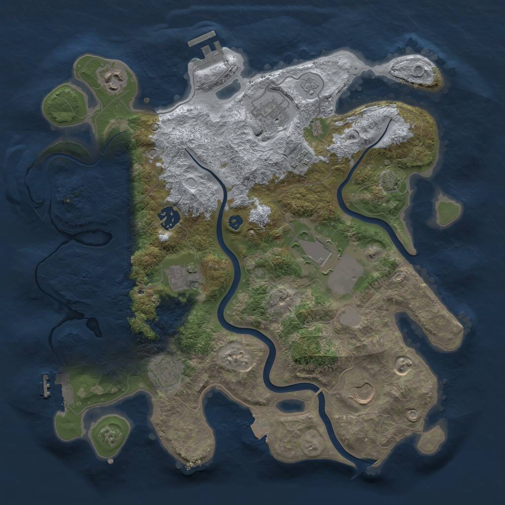 Rust Map: Procedural Map, Size: 3500, Seed: 1700628, 14 Monuments
