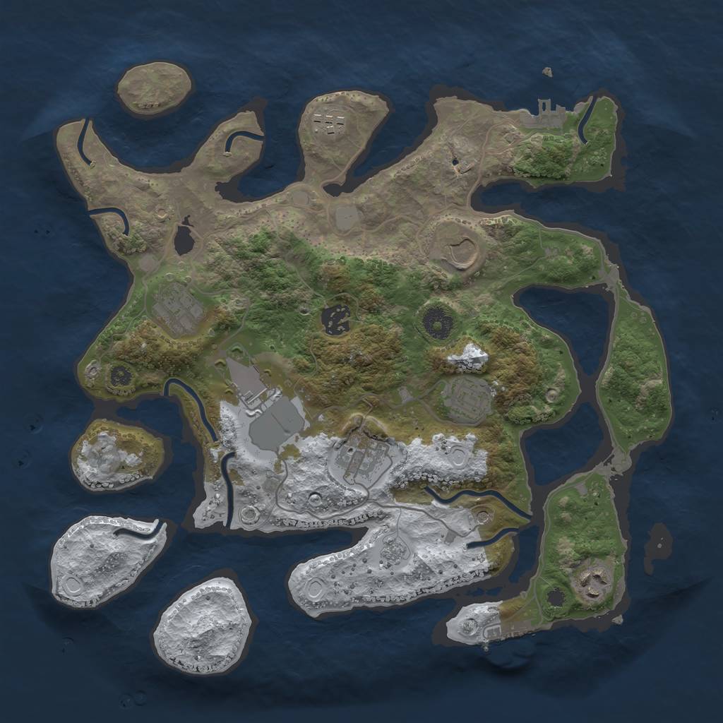 Rust Map: Procedural Map, Size: 3500, Seed: 6269068, 17 Monuments