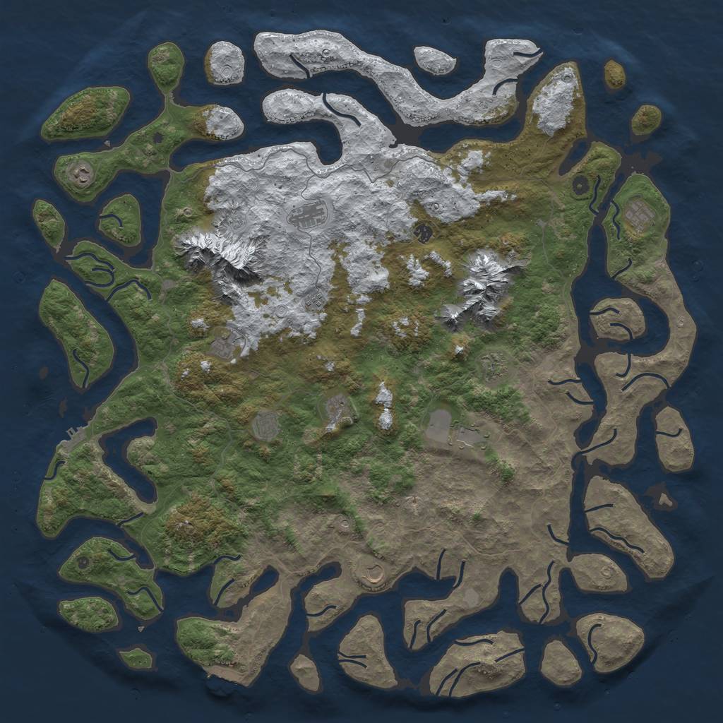 Rust Map: Procedural Map, Size: 6000, Seed: 56793774, 20 Monuments