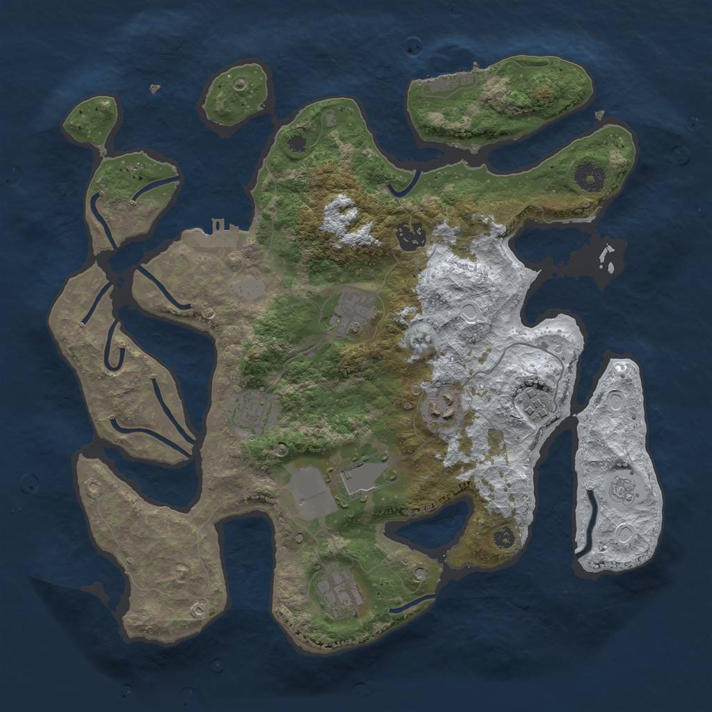 Rust Map: Procedural Map, Size: 3500, Seed: 4995810, 15 Monuments