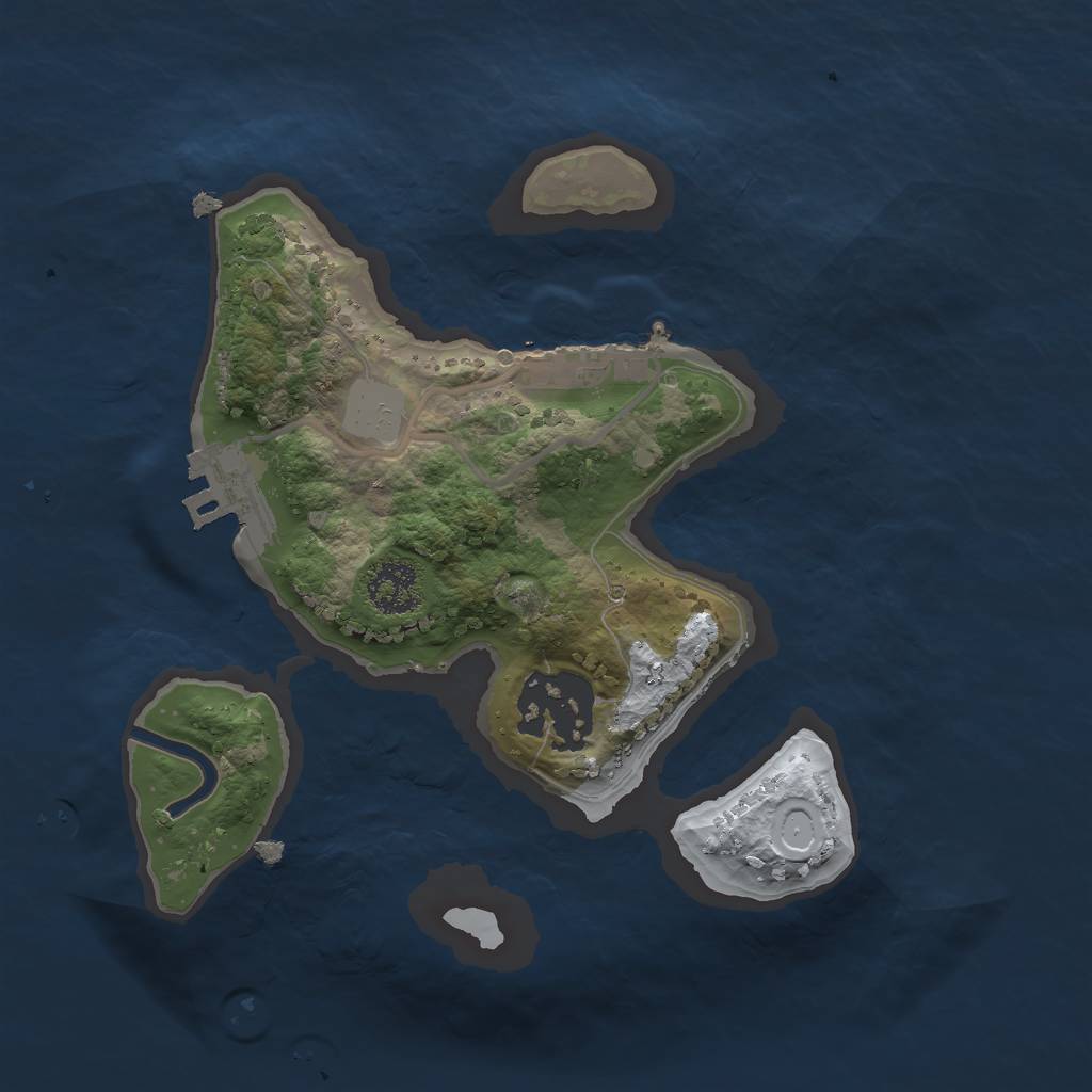 Rust Map: Procedural Map, Size: 2000, Seed: 32653, 8 Monuments