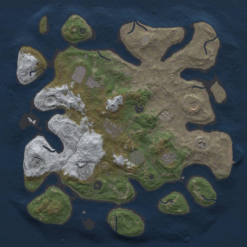 Rust Map: Procedural Map, Size: 4000, Seed: 34862571, 17 Monuments