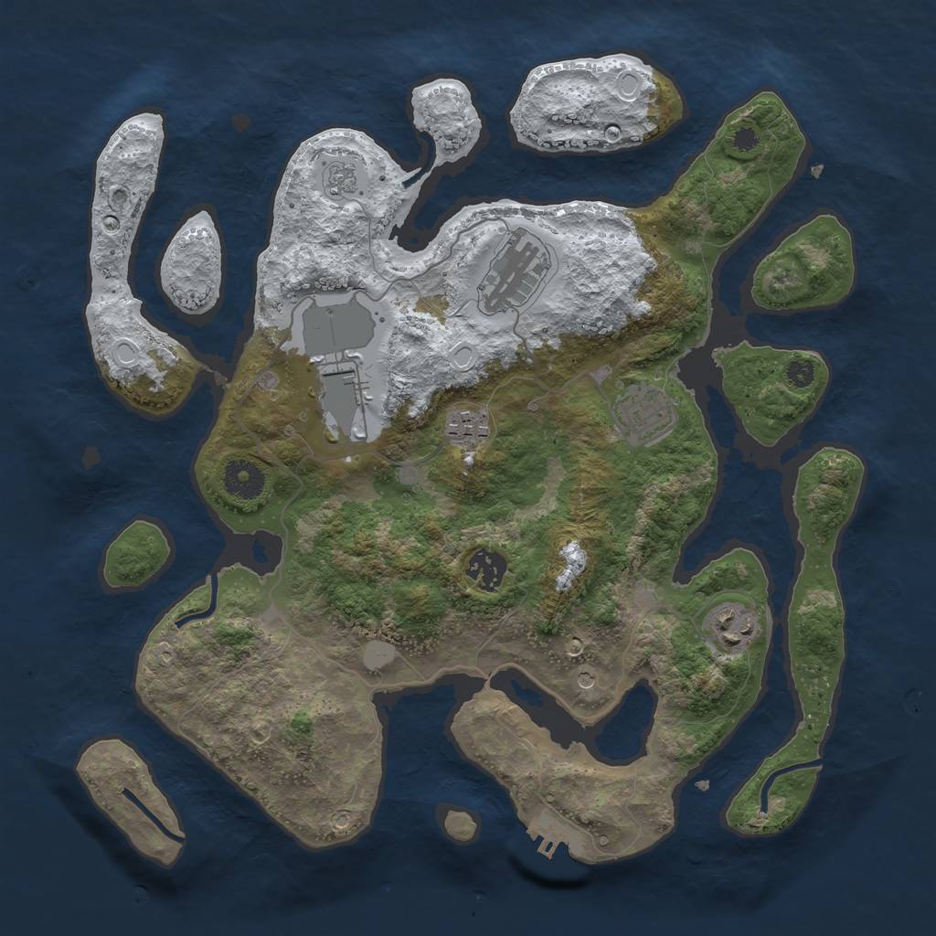 Rust Map: Procedural Map, Size: 3500, Seed: 2111710, 14 Monuments