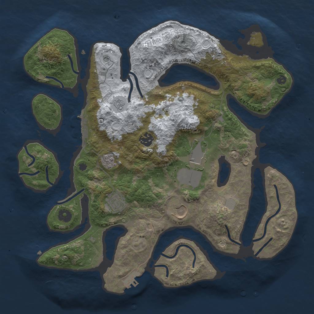 Rust Map: Procedural Map, Size: 3500, Seed: 5475780, 14 Monuments