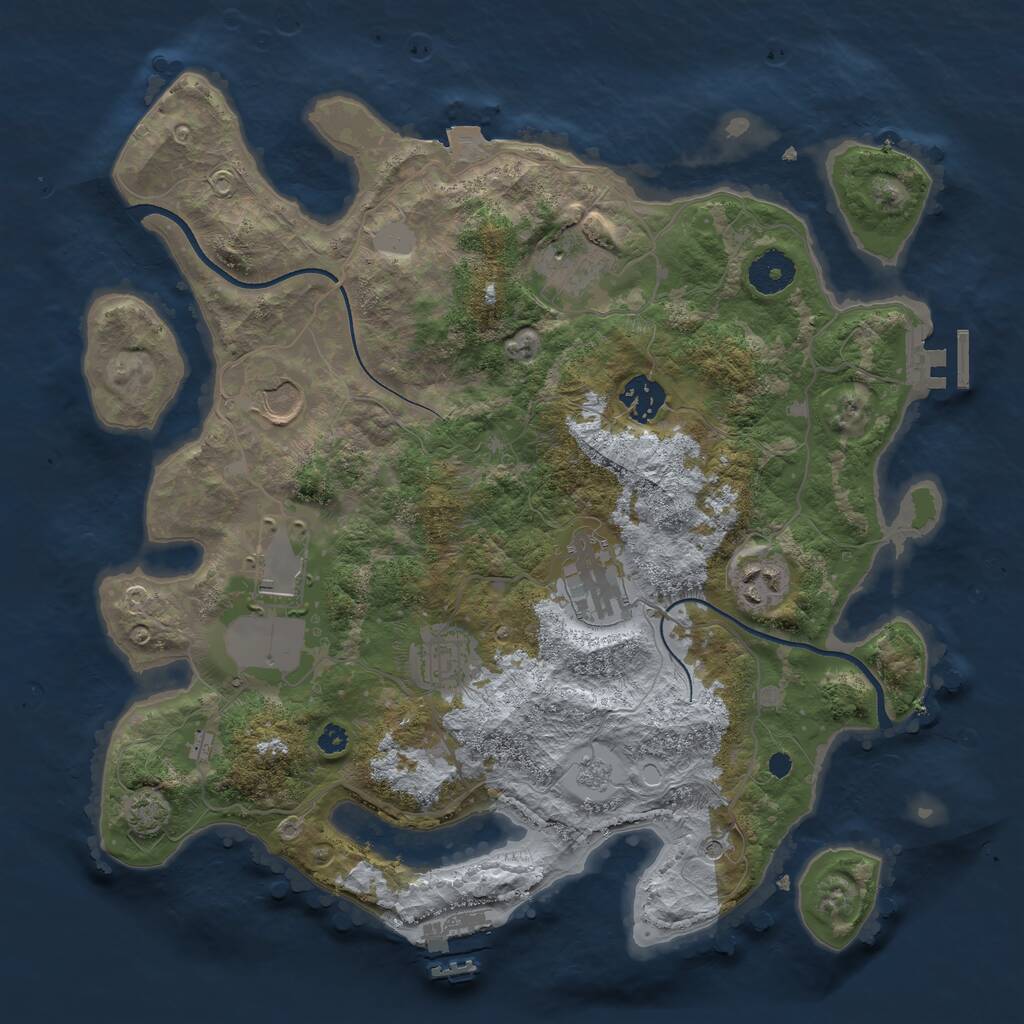 Rust Map: Procedural Map, Size: 3500, Seed: 5201215, 13 Monuments