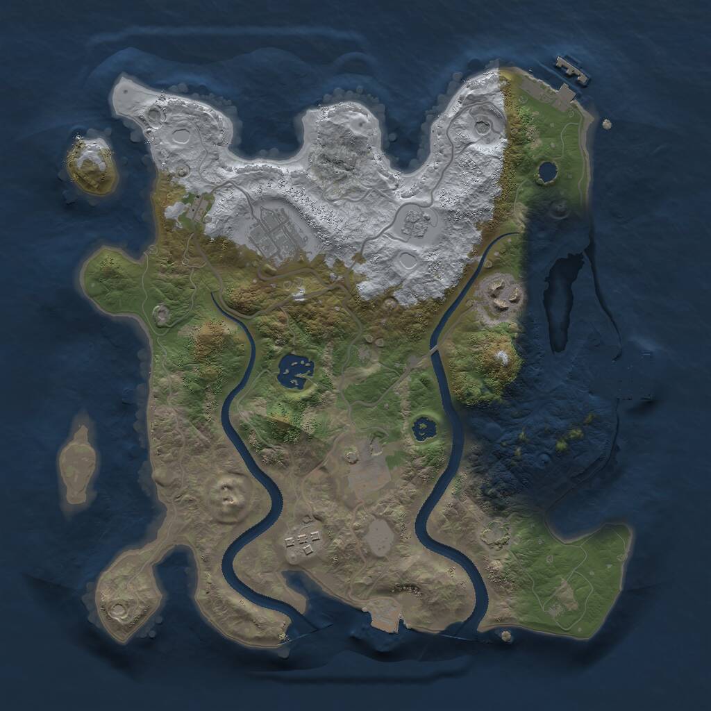 Rust Map: Procedural Map, Size: 3000, Seed: 939096839, 11 Monuments