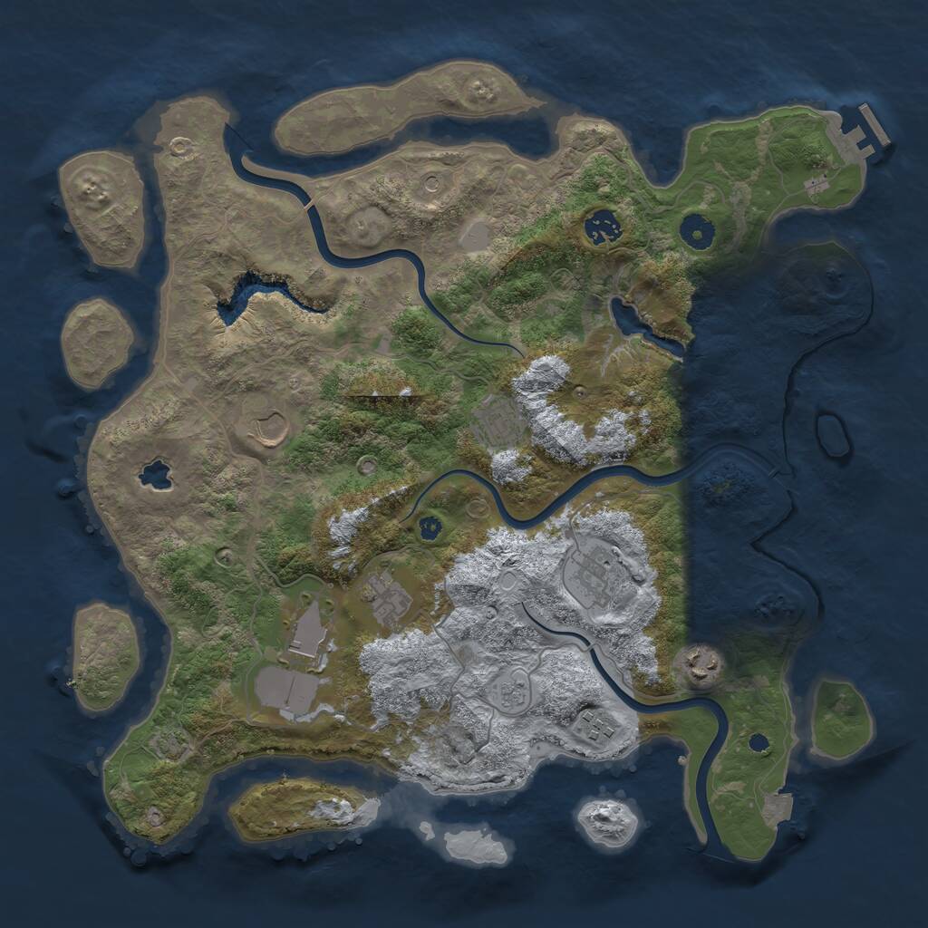 Rust Map: Procedural Map, Size: 4000, Seed: 623902, 13 Monuments