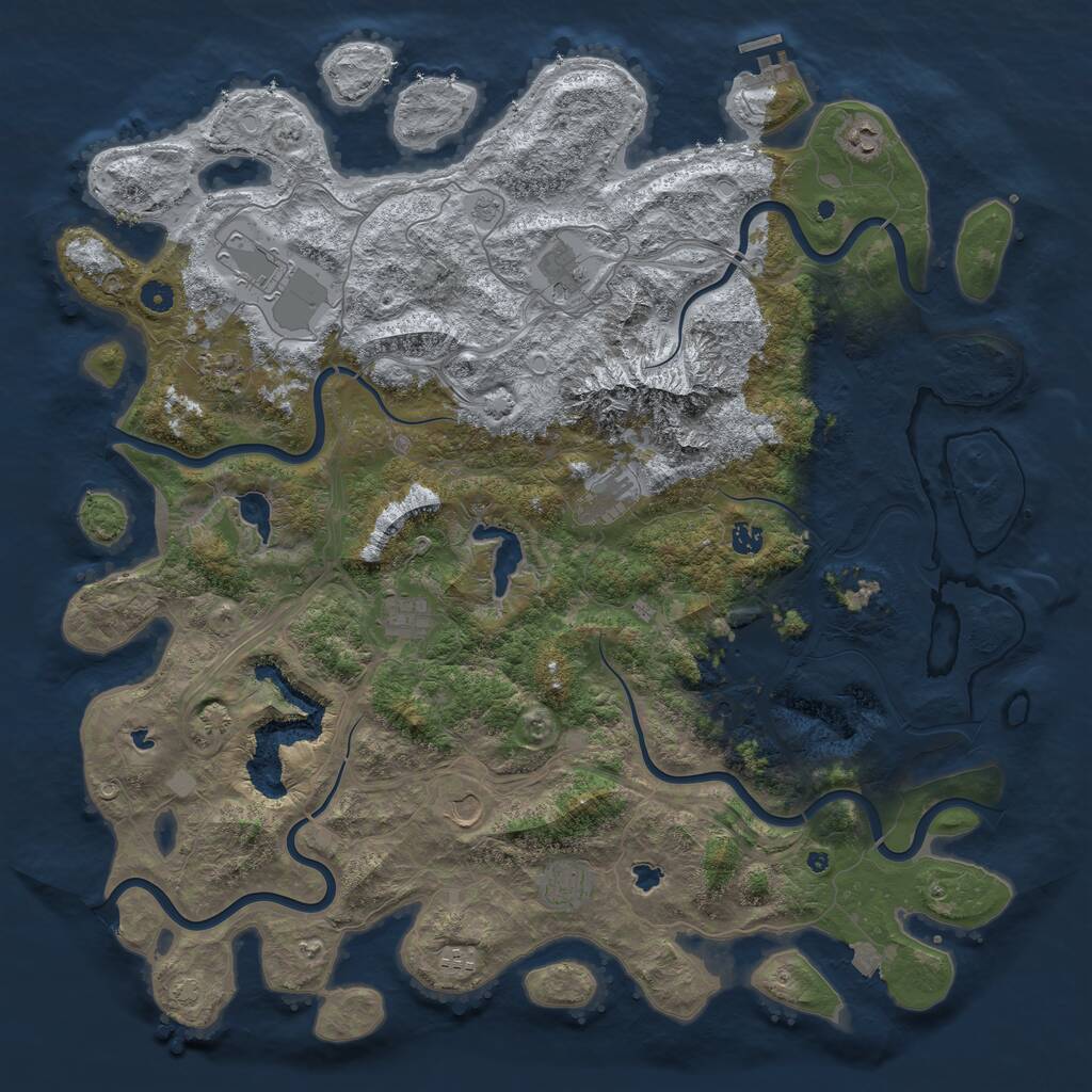 Rust Map: Procedural Map, Size: 5000, Seed: 1301996, 16 Monuments