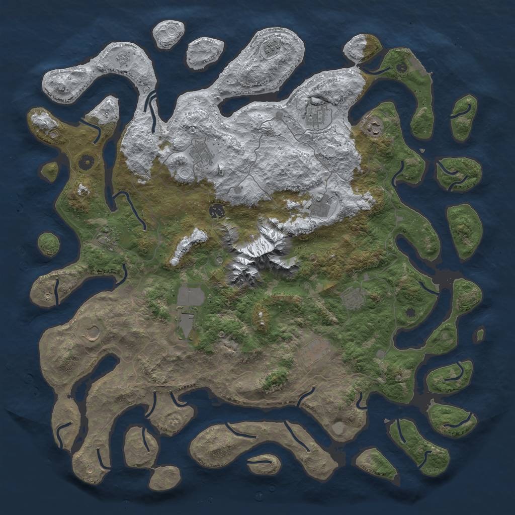 Rust Map: Procedural Map, Size: 5000, Seed: 1301996, 19 Monuments