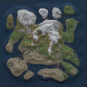 Thumbnail Rust Map: Procedural Map, Size: 3500, Seed: 931721208, 17 Monuments
