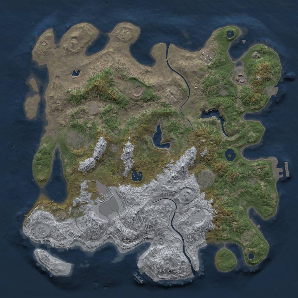 Rust Map: Procedural Map, Size: 4000, Seed: 947967, 13 Monuments