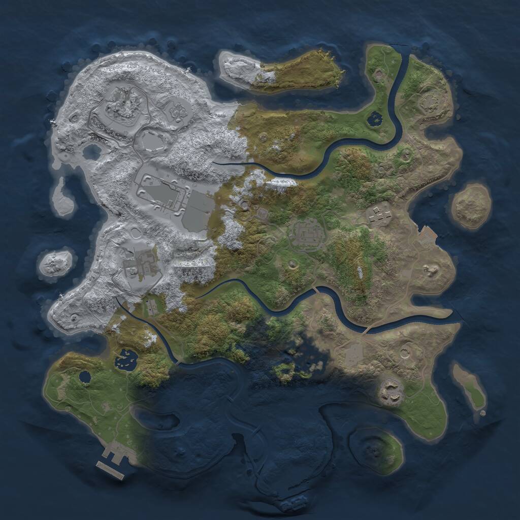 Rust Map: Procedural Map, Size: 3500, Seed: 2030377, 14 Monuments
