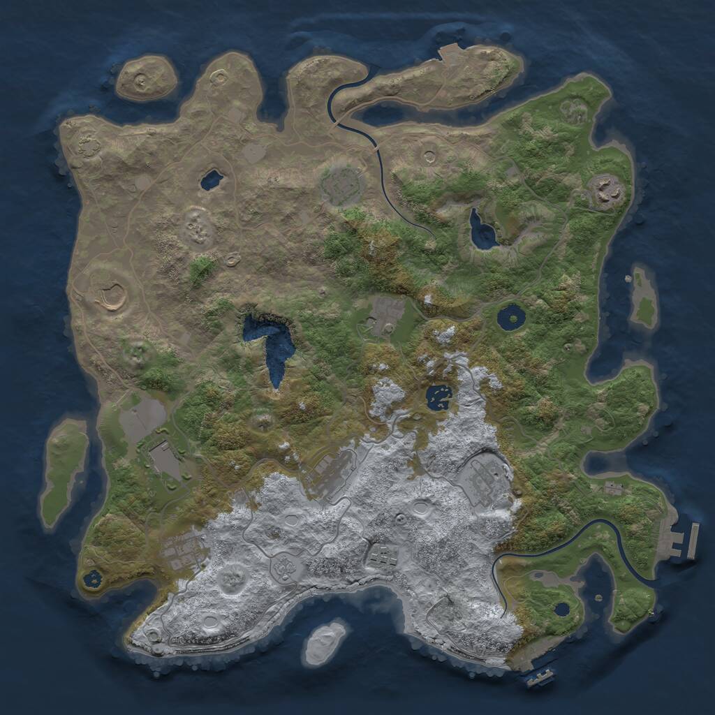 Rust Map: Procedural Map, Size: 4000, Seed: 78008, 16 Monuments