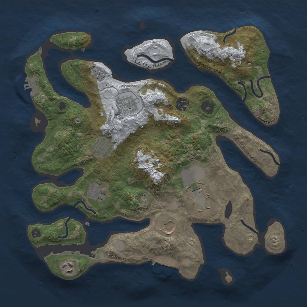 Rust Map: Procedural Map, Size: 3500, Seed: 1650475, 16 Monuments