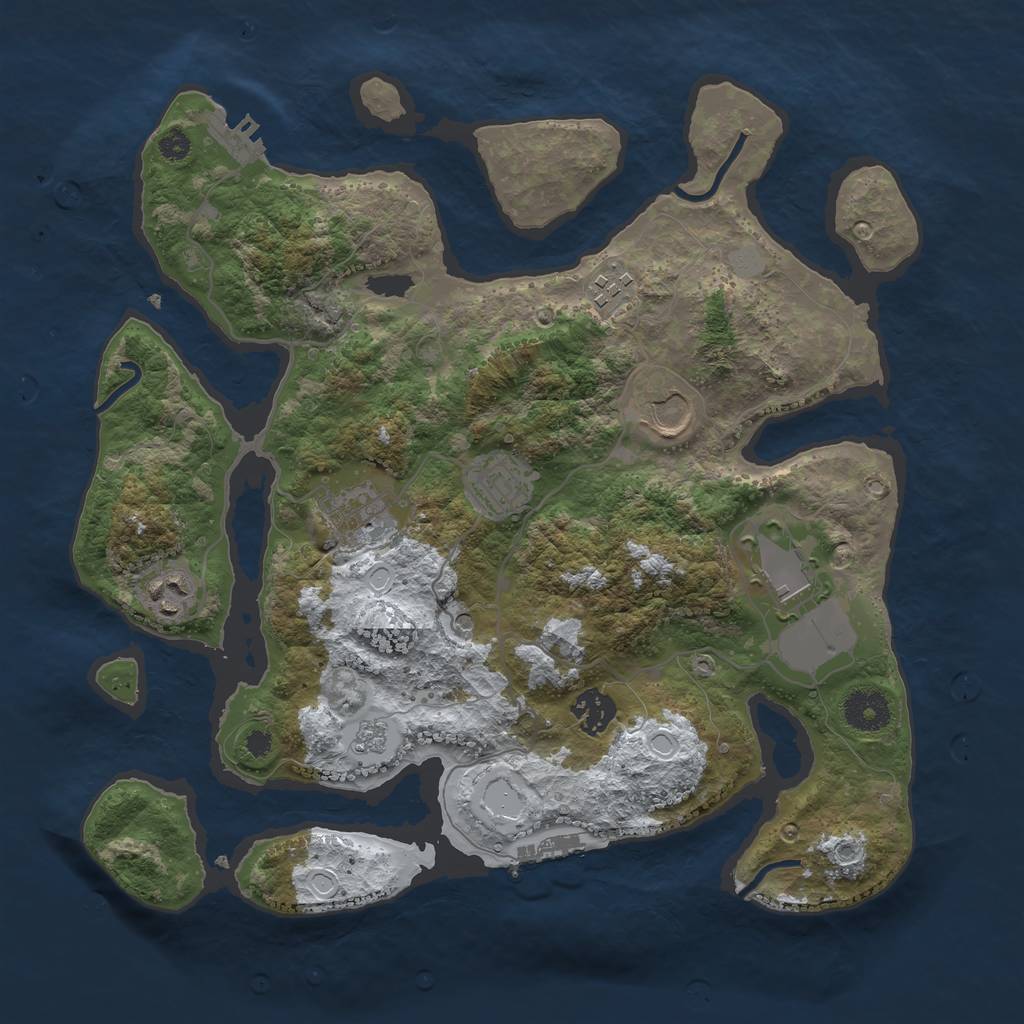 Rust Map: Procedural Map, Size: 3500, Seed: 1634418, 16 Monuments