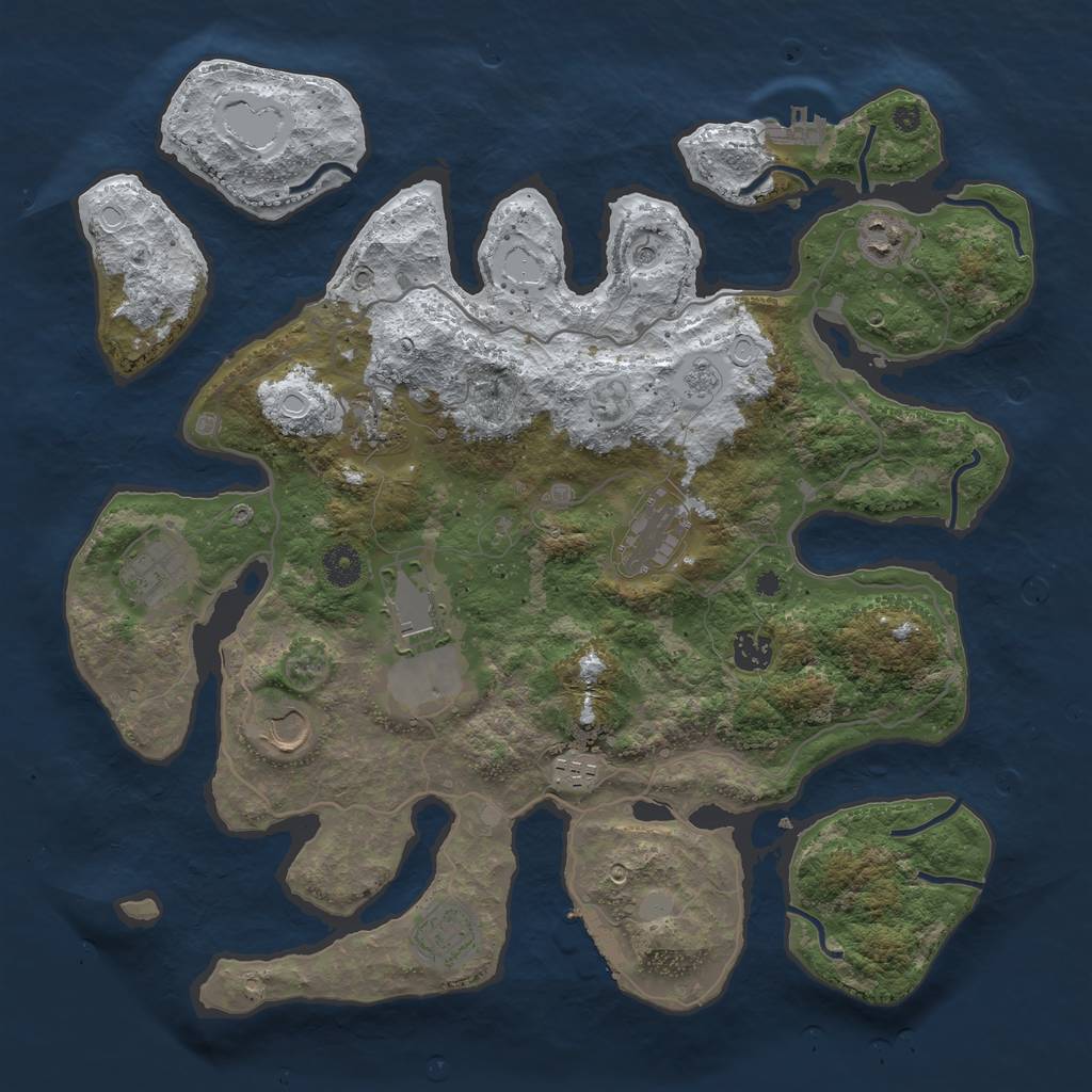 Rust Map: Procedural Map, Size: 4000, Seed: 428800, 18 Monuments