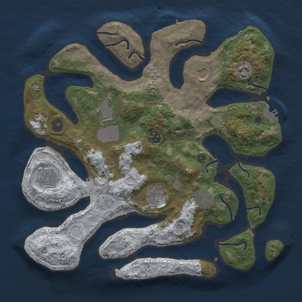Rust Map: Procedural Map, Size: 3550, Seed: 150329, 17 Monuments