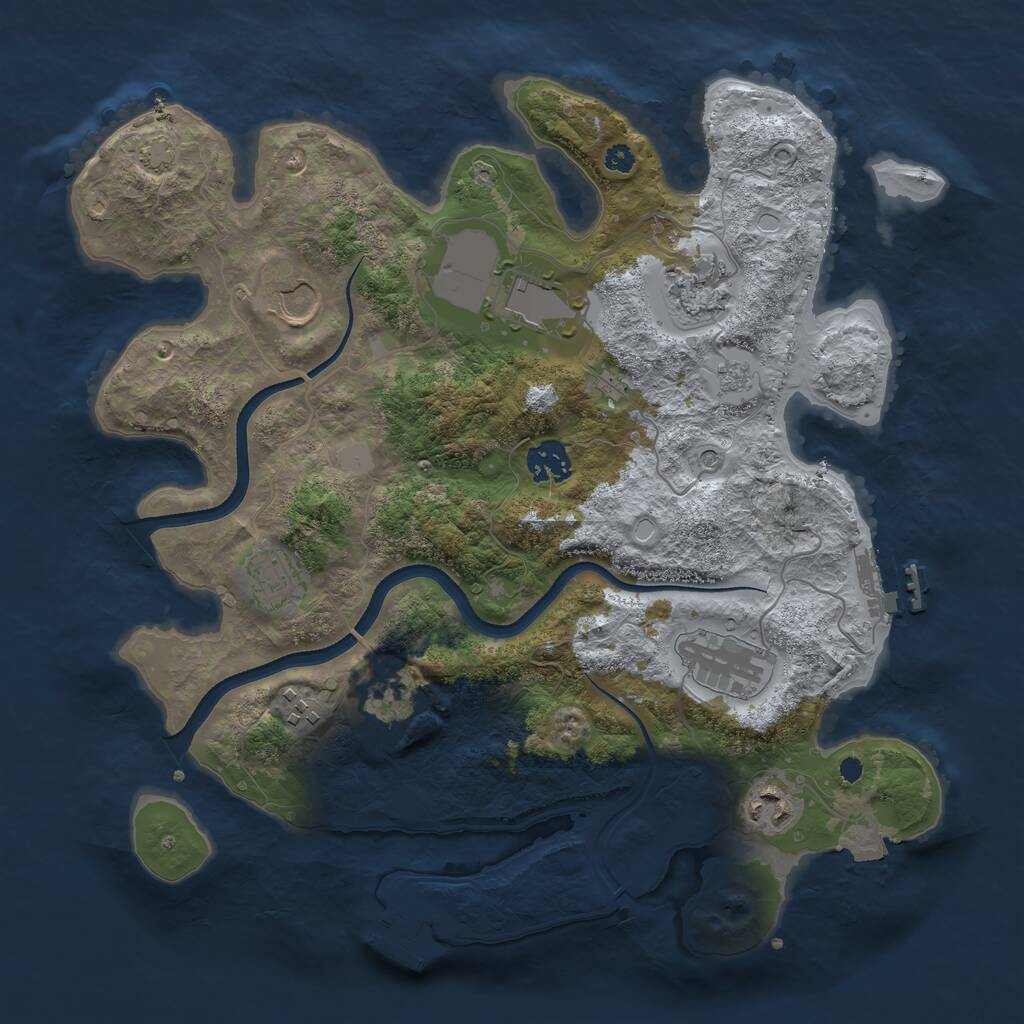 Rust Map: Procedural Map, Size: 3500, Seed: 5169042, 15 Monuments