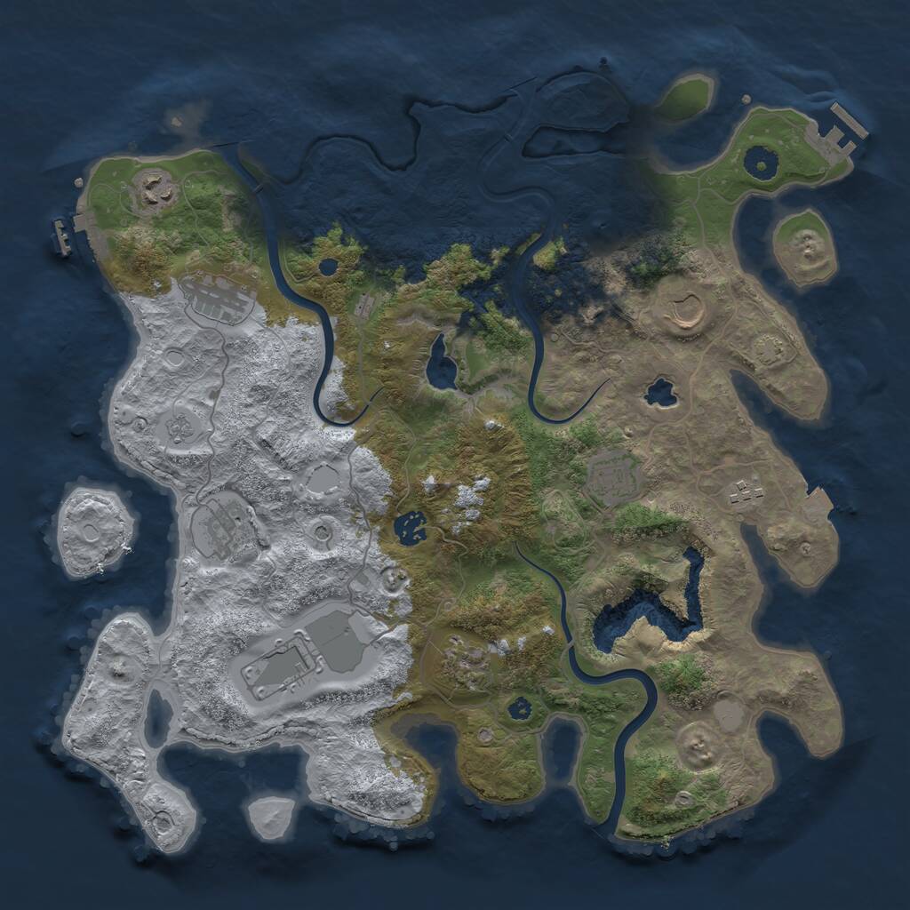 Rust Map: Procedural Map, Size: 4000, Seed: 891370, 15 Monuments