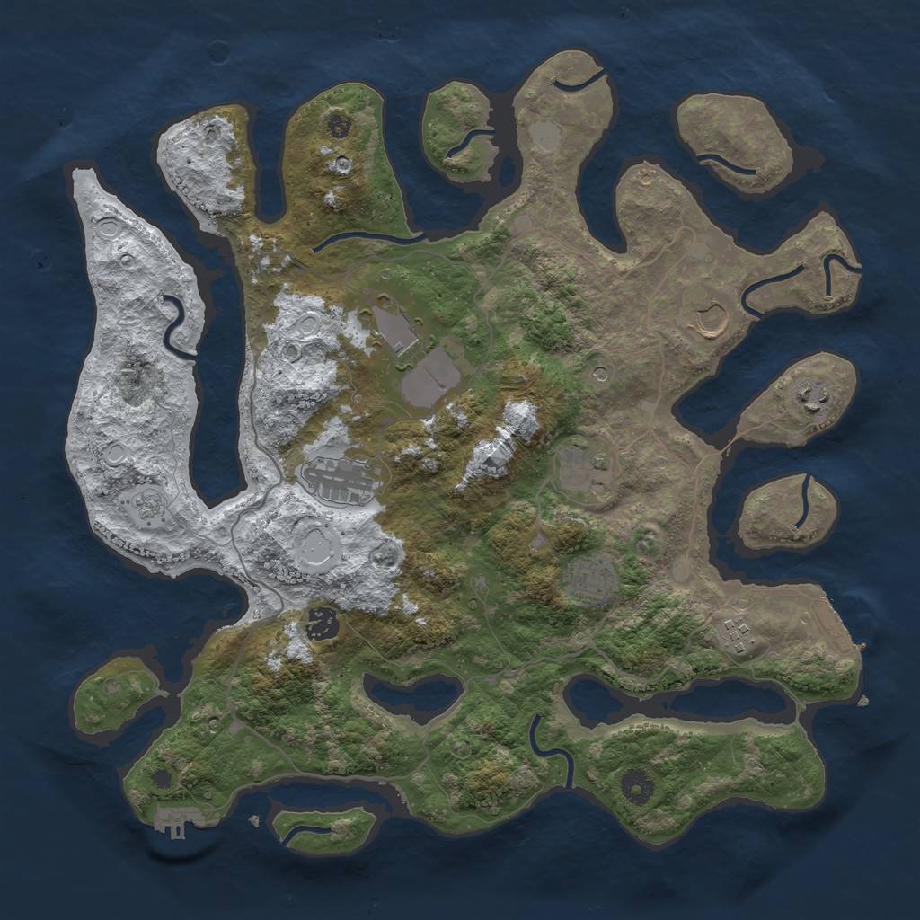 Rust Map: Procedural Map, Size: 4000, Seed: 659777, 17 Monuments
