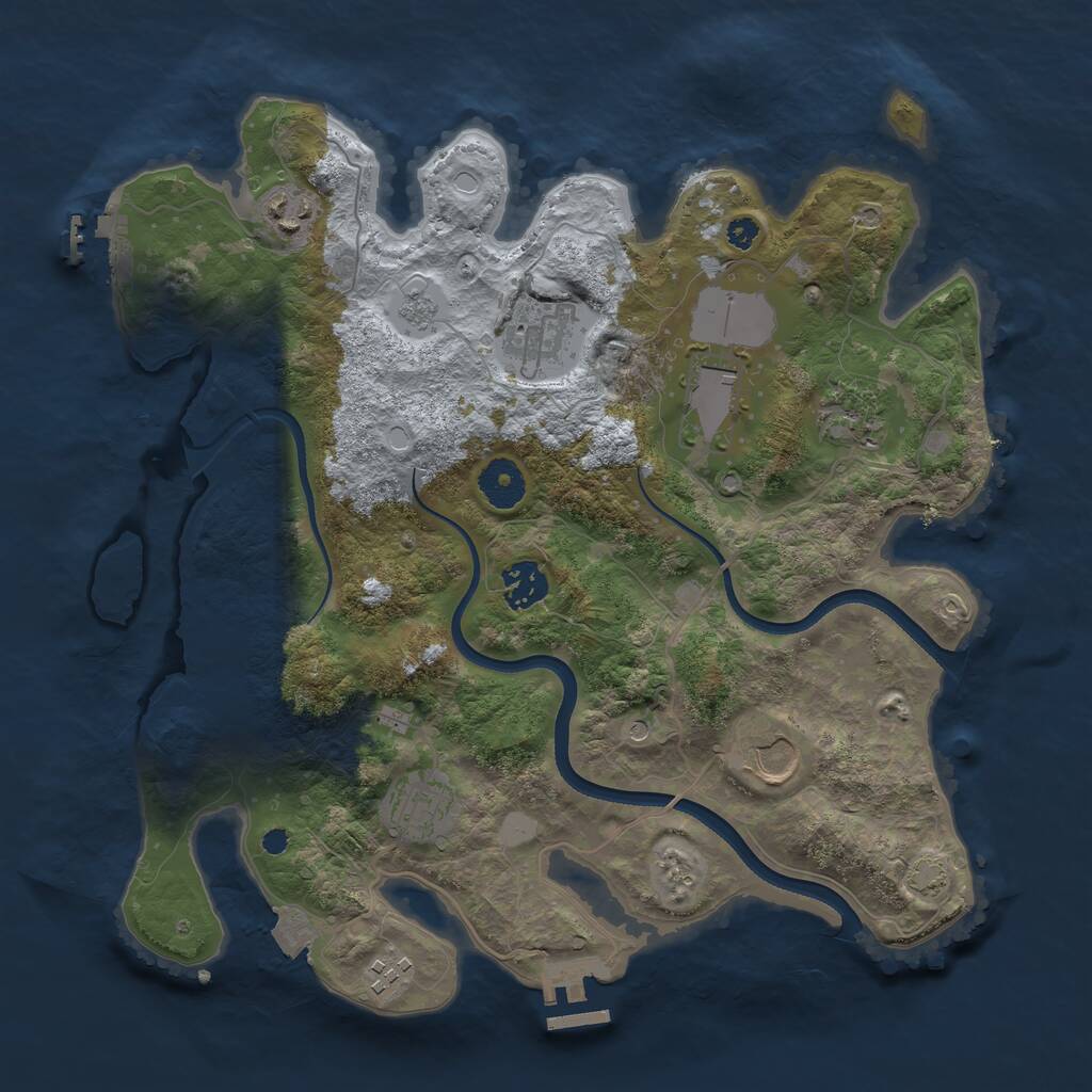 Rust Map: Procedural Map, Size: 3500, Seed: 3018502, 14 Monuments