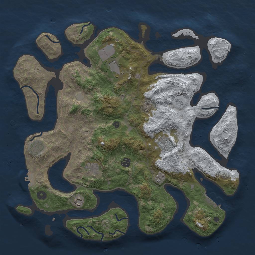 Rust Map: Procedural Map, Size: 4000, Seed: 782823, 16 Monuments