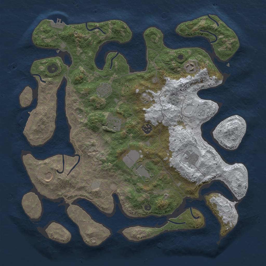 Rust Map: Procedural Map, Size: 4000, Seed: 4856692, 17 Monuments