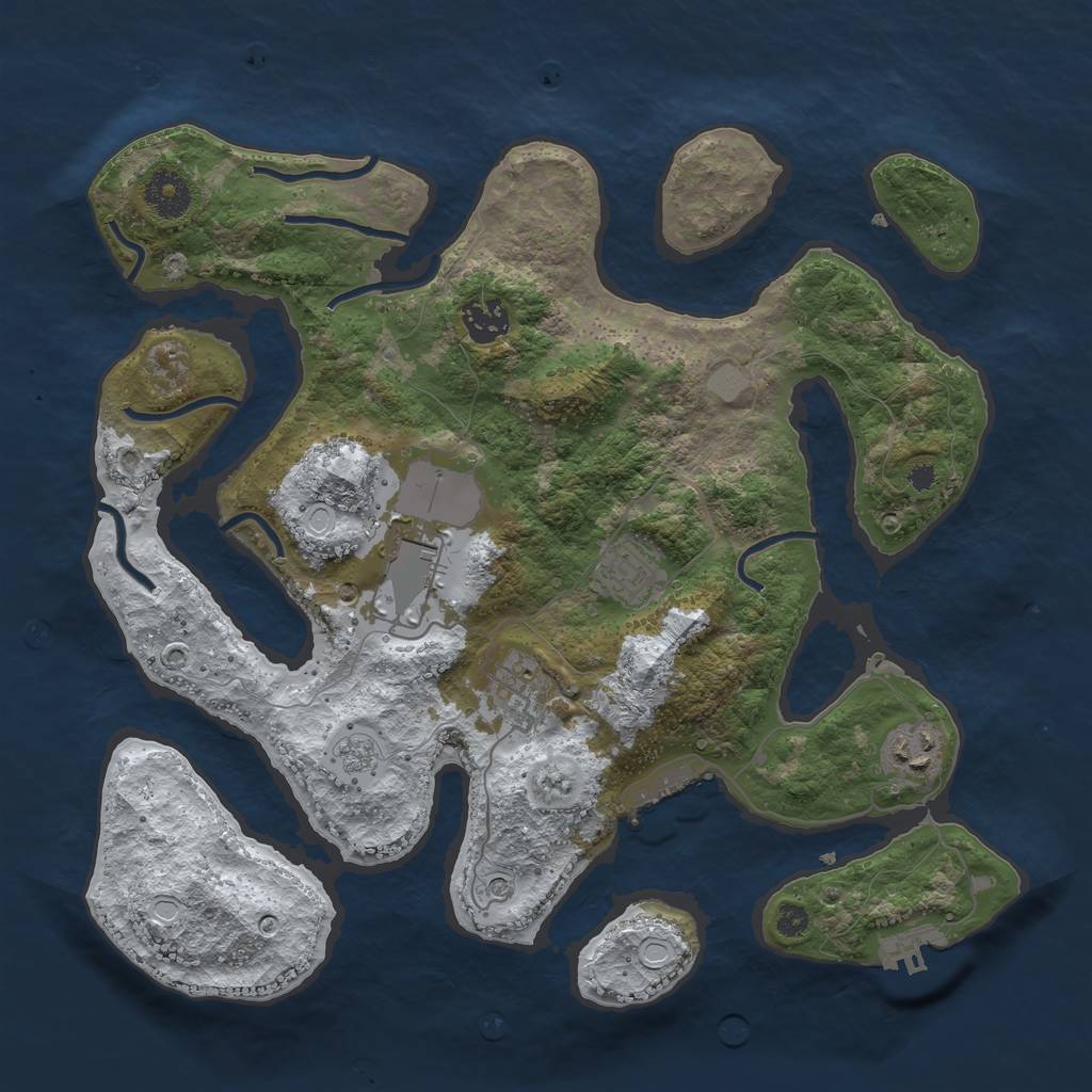 Rust Map: Procedural Map, Size: 3500, Seed: 3457571, 14 Monuments