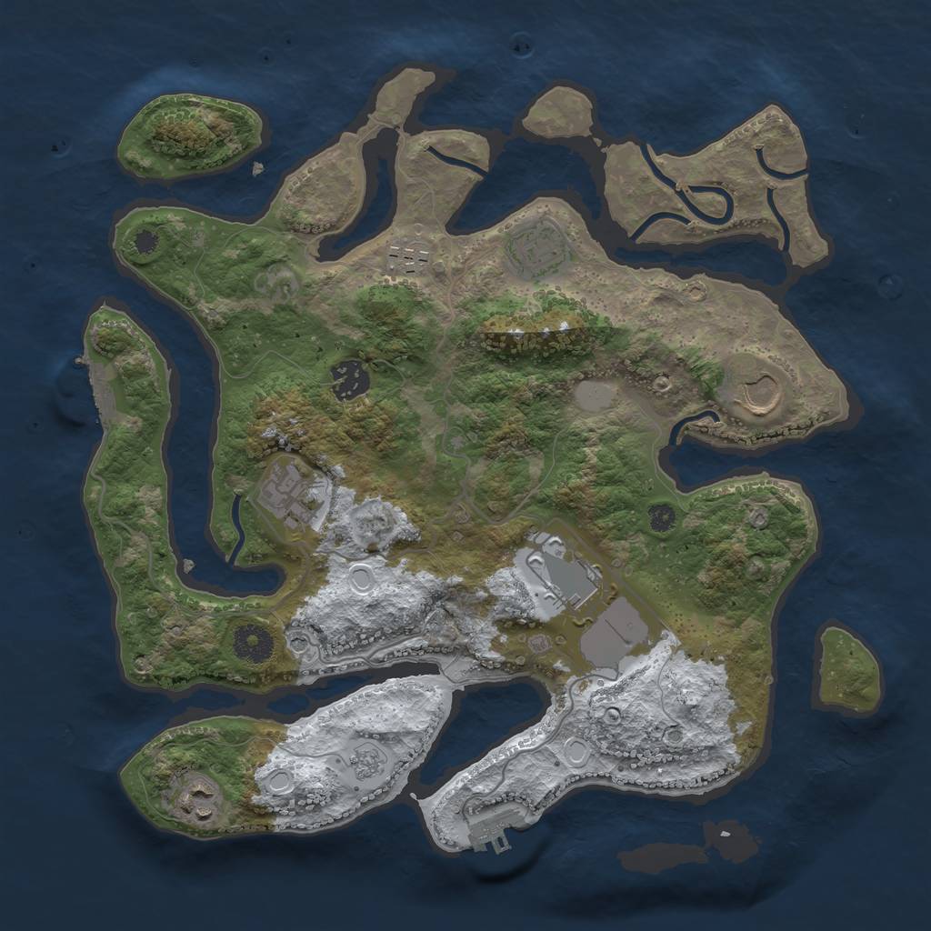 Rust Map: Procedural Map, Size: 3500, Seed: 5198346, 16 Monuments