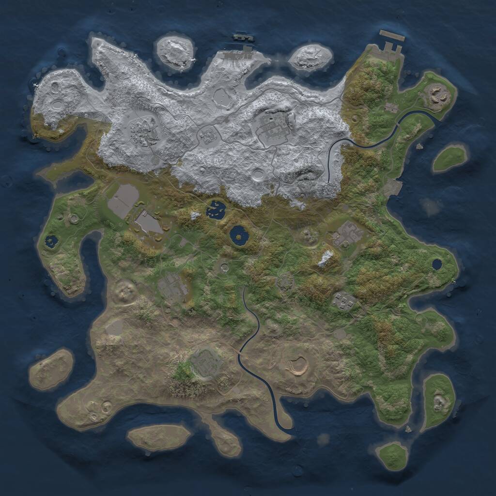 Rust Map: Procedural Map, Size: 3900, Seed: 16673, 16 Monuments