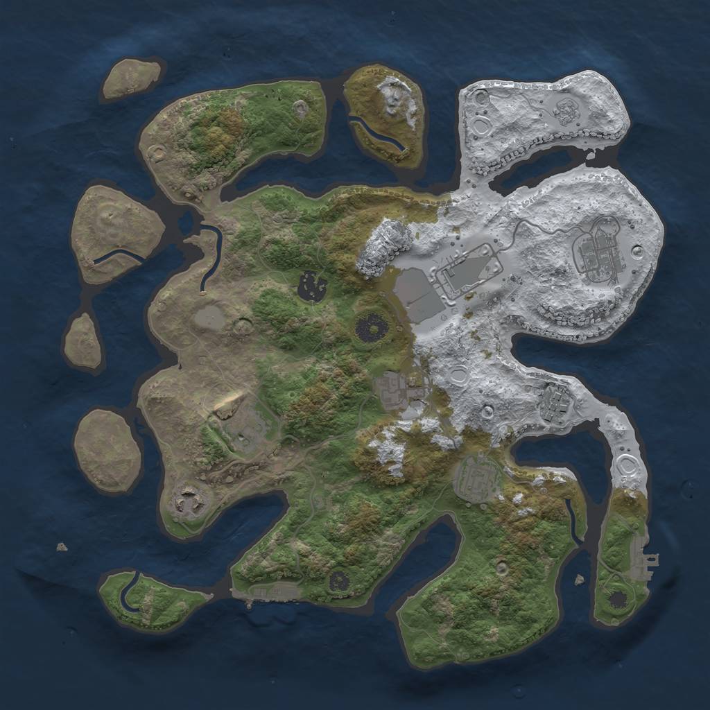 Rust Map: Procedural Map, Size: 3500, Seed: 4626300, 16 Monuments