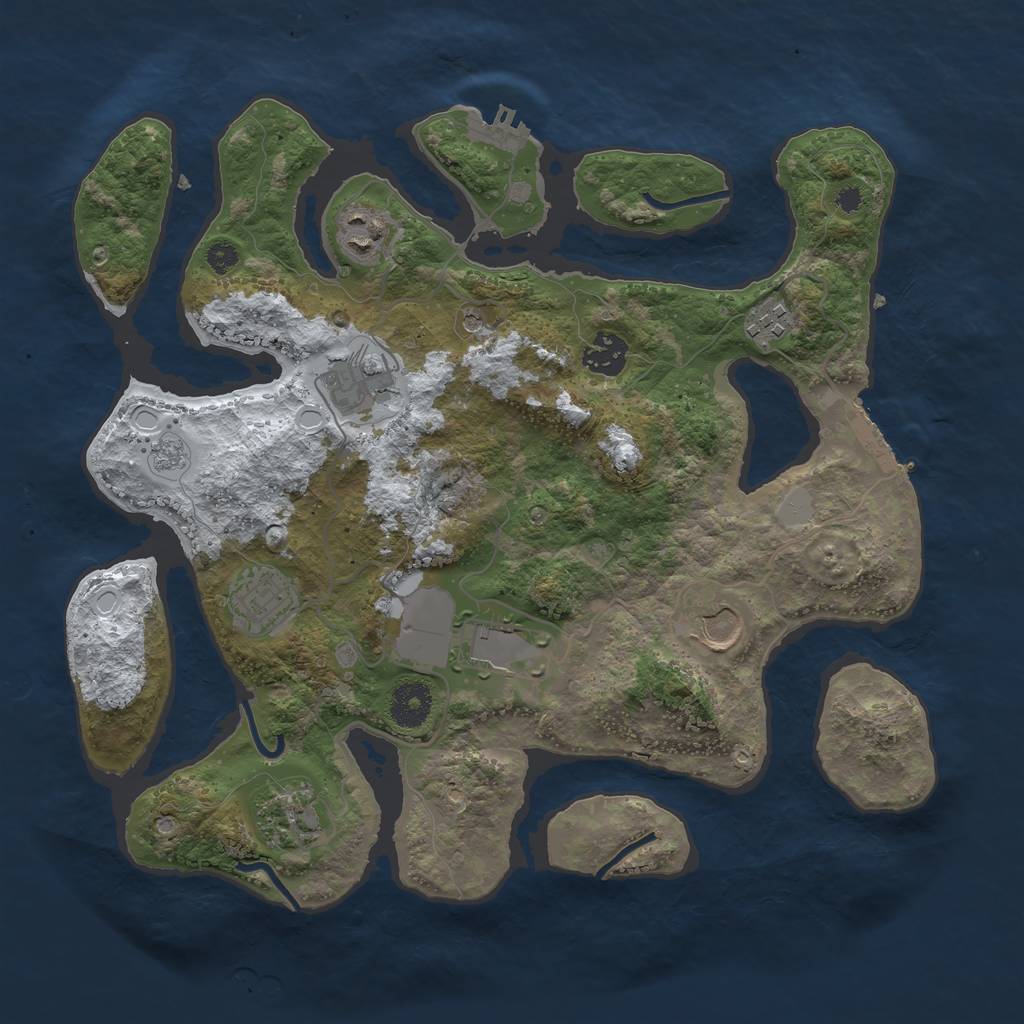Rust Map: Procedural Map, Size: 3500, Seed: 4425690, 17 Monuments