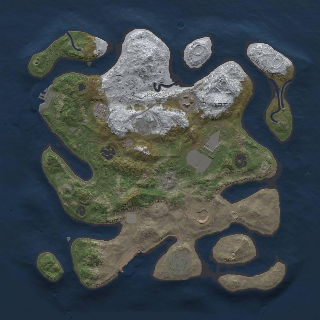 Rust Map: Procedural Map, Size: 3500, Seed: 6346211, 15 Monuments