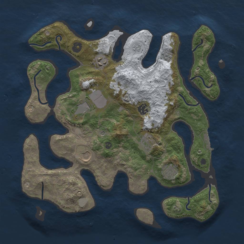 Rust Map: Procedural Map, Size: 3500, Seed: 544455, 15 Monuments