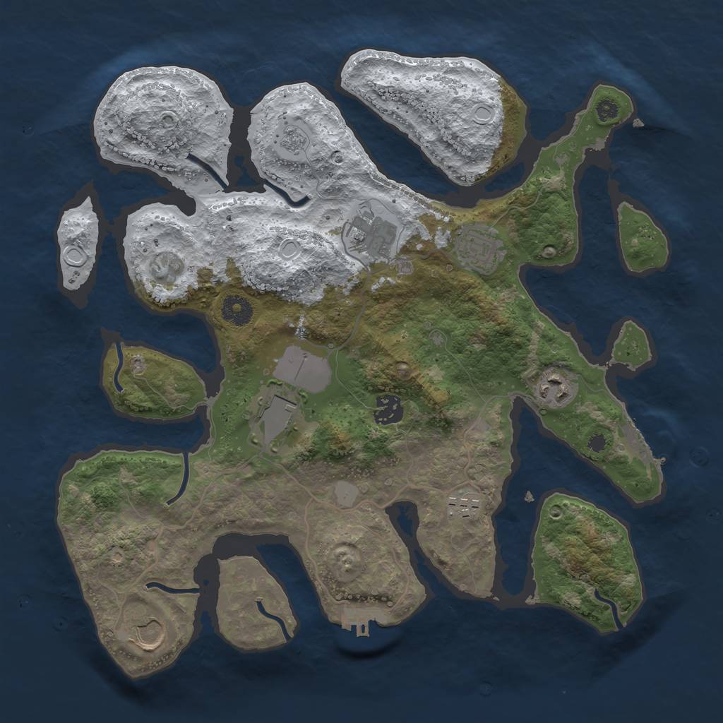 Rust Map: Procedural Map, Size: 3500, Seed: 3979638, 15 Monuments