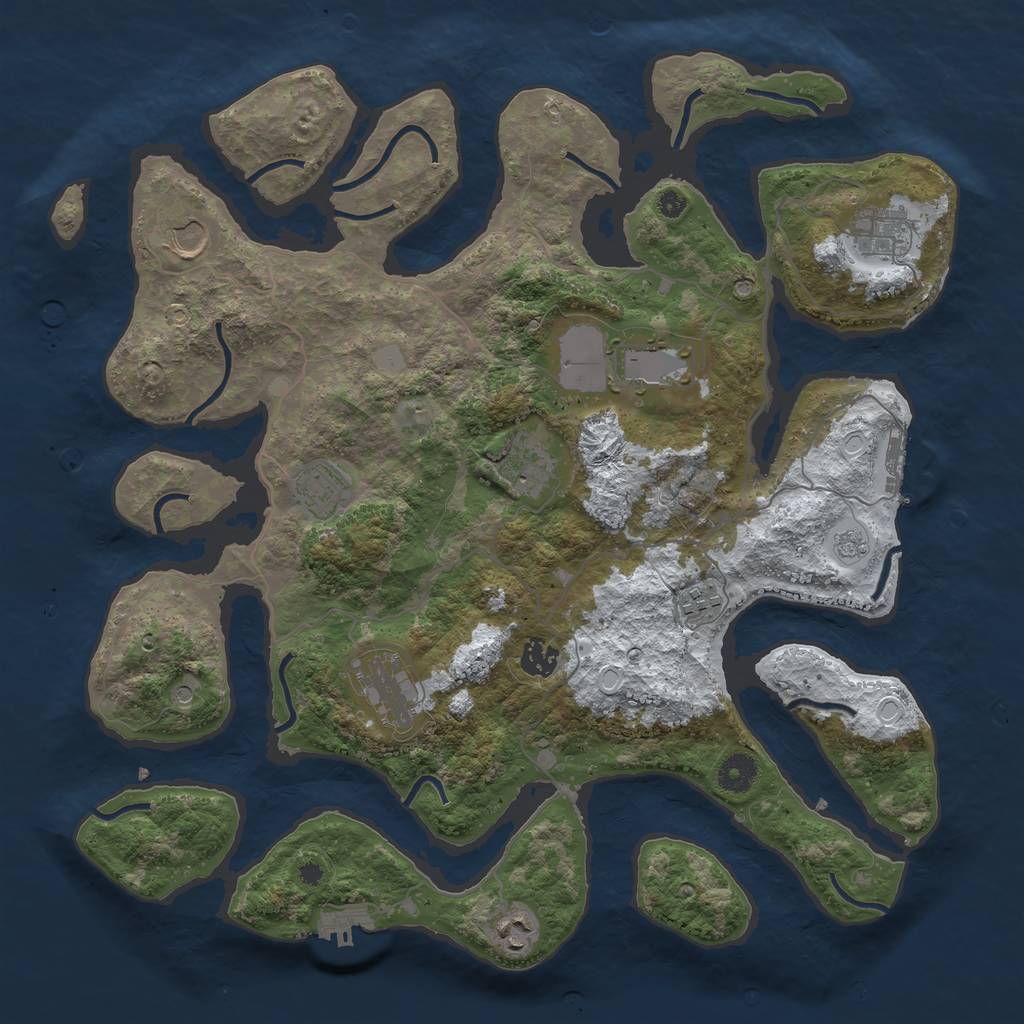 Rust Map: Procedural Map, Size: 4000, Seed: 639936, 18 Monuments