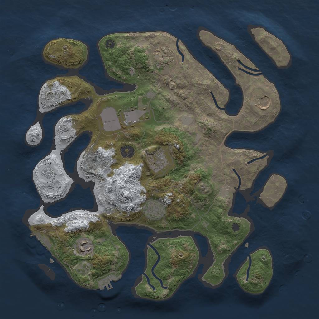 Rust Map: Procedural Map, Size: 3500, Seed: 2170231, 15 Monuments