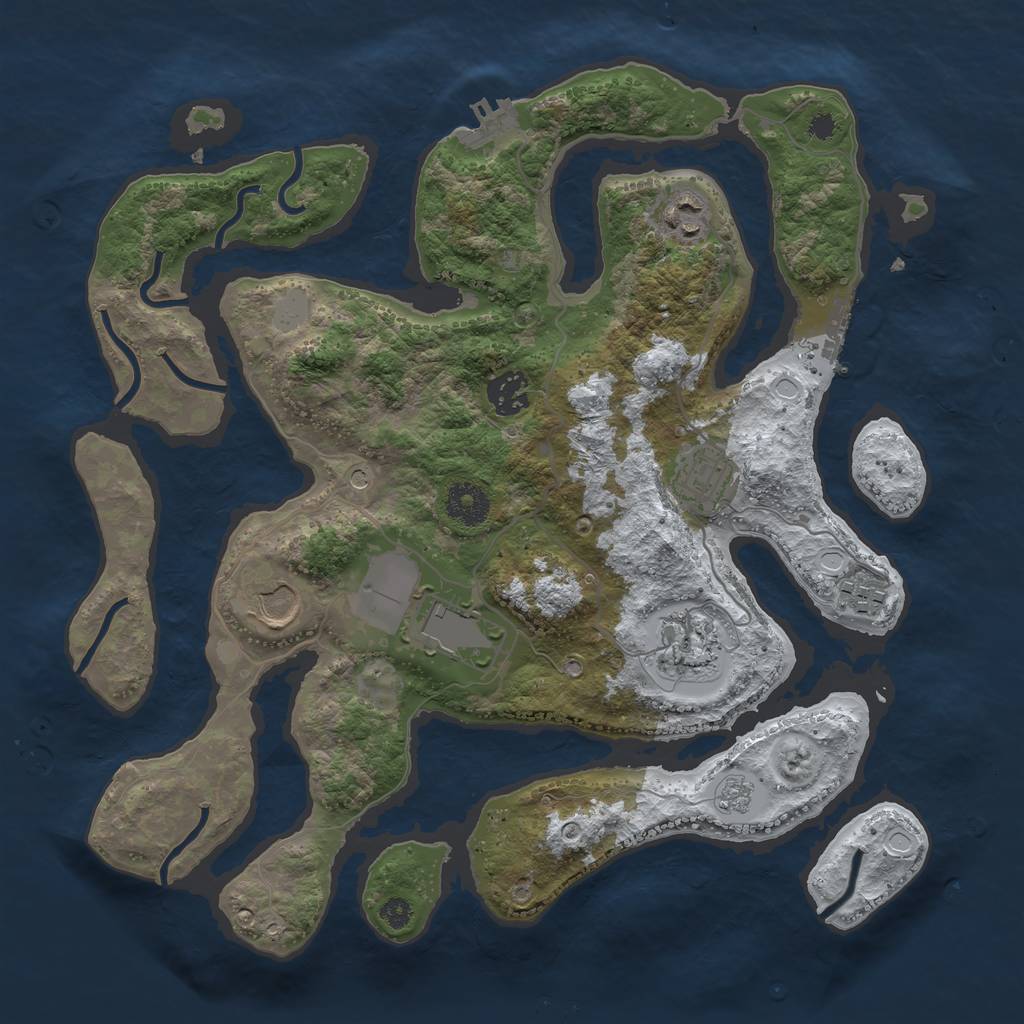 Rust Map: Procedural Map, Size: 3500, Seed: 6148420, 16 Monuments