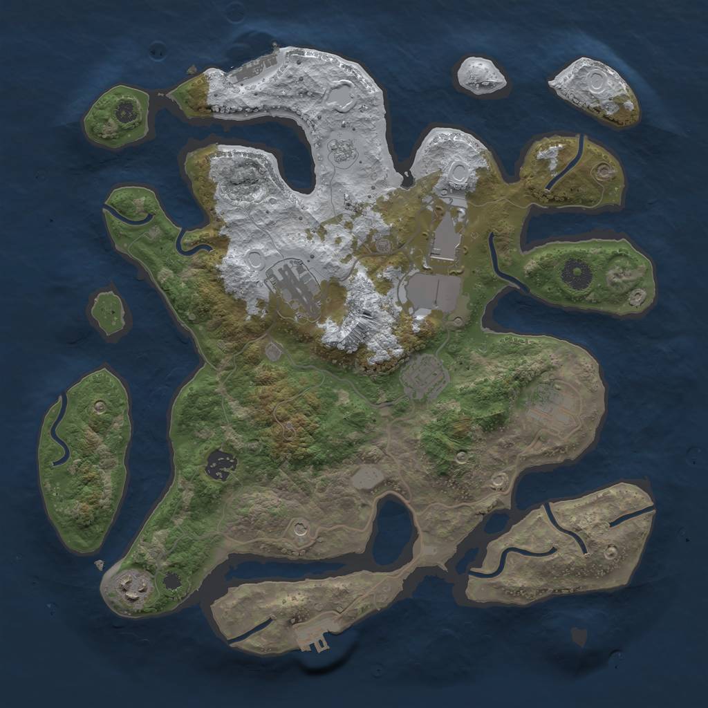 Rust Map: Procedural Map, Size: 3500, Seed: 3038798, 15 Monuments