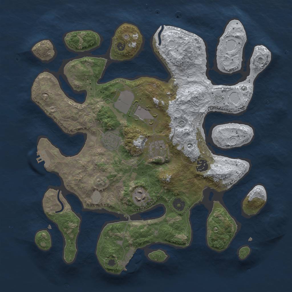 Rust Map: Procedural Map, Size: 3500, Seed: 1771427, 14 Monuments