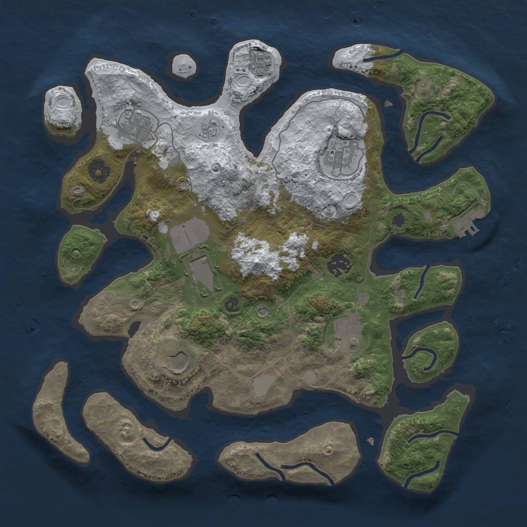 Rust Map: Procedural Map, Size: 3500, Seed: 6251652, 15 Monuments