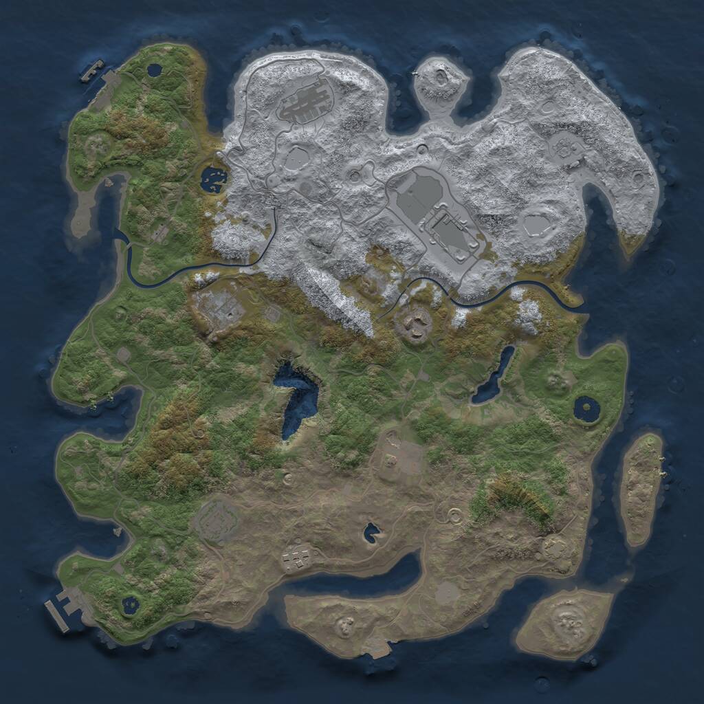 Rust Map: Procedural Map, Size: 4000, Seed: 3071110, 14 Monuments