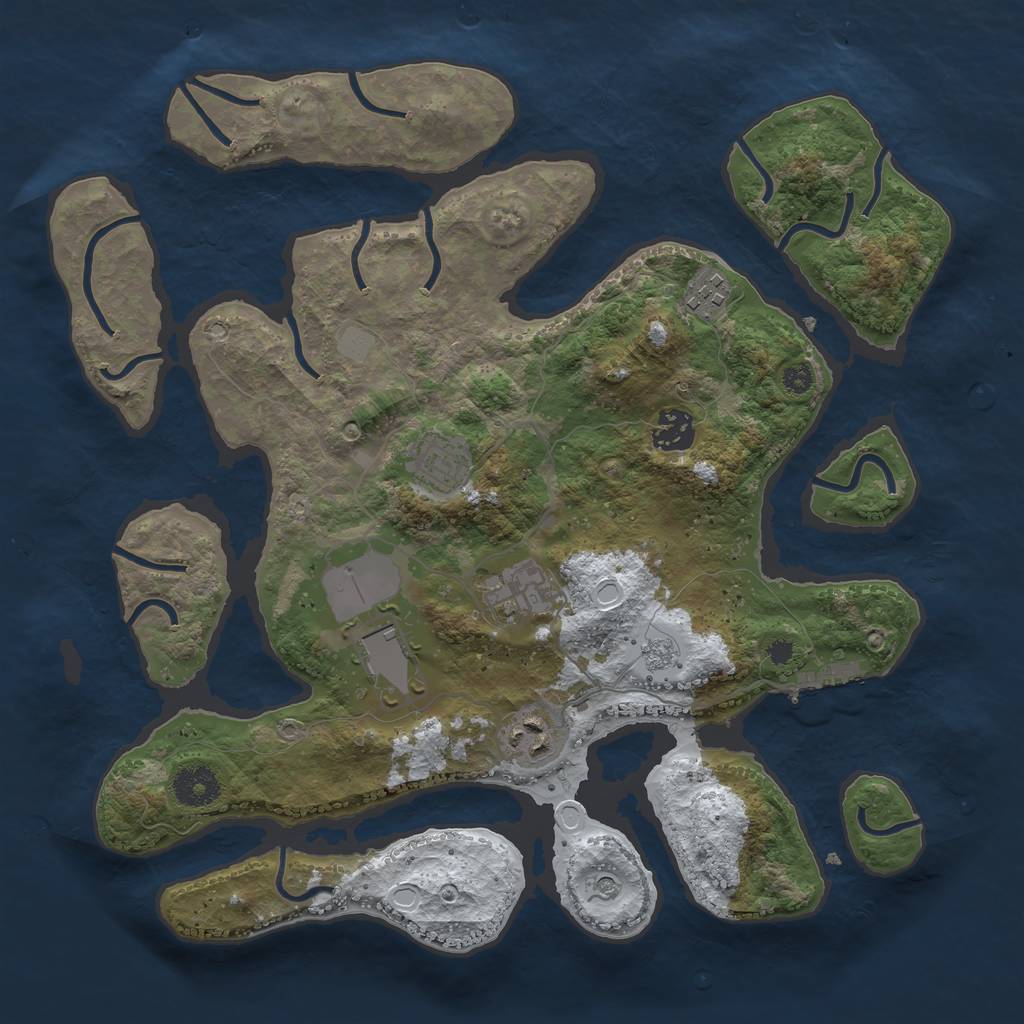 Rust Map: Procedural Map, Size: 3500, Seed: 20205, 14 Monuments