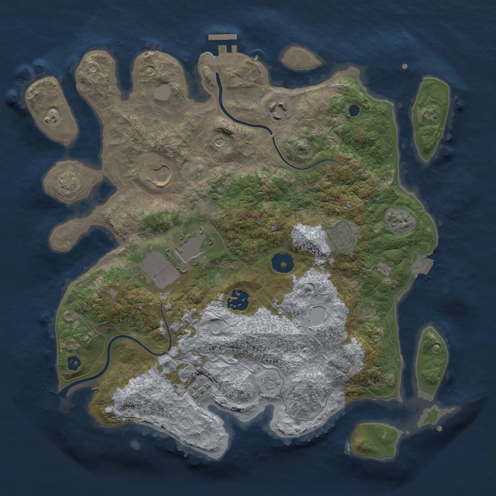 Rust Map: Procedural Map, Size: 3500, Seed: 3536777, 11 Monuments