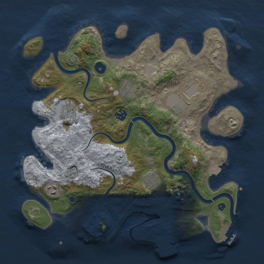 Rust Map: Procedural Map, Size: 3500, Seed: 2148697, 13 Monuments